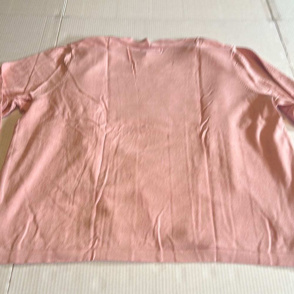 NWT Alfred Dunner Pink Open Front Knit Cardigan Sweater attached ruffle shirt 3x - Picture 9 of 10